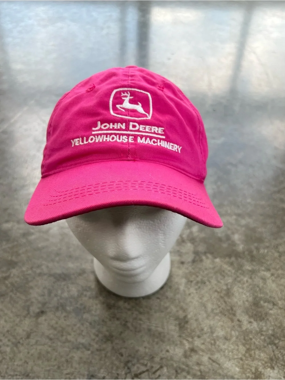 John Deere Pink Yellowhouse Machinery Adjustable Strapback Dad Hat Farmcore